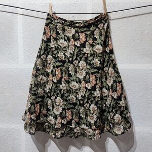 EXPRESS Floral Layered Flare Skirt